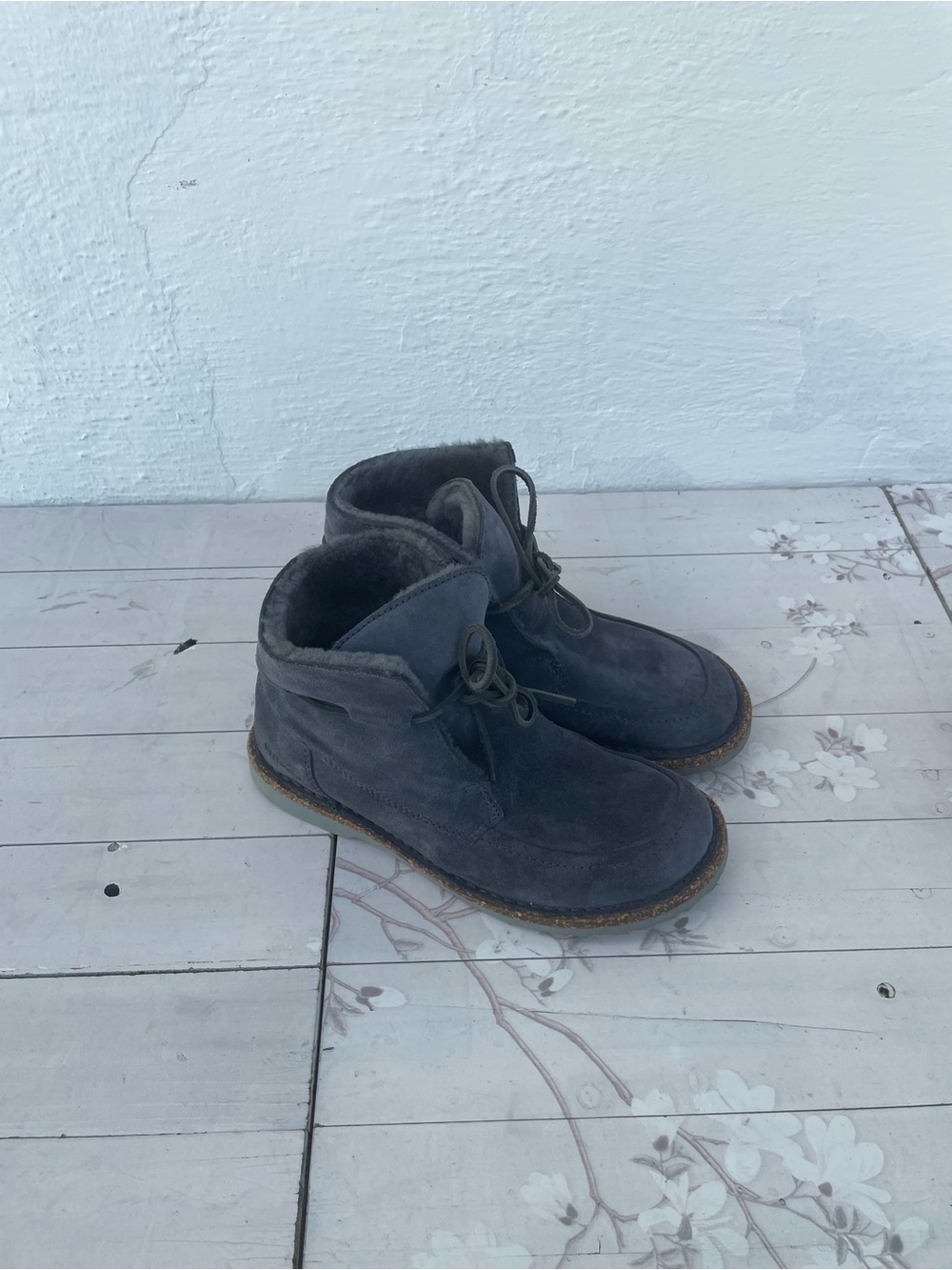 Birkenstock Navy Suede Ankle Booties